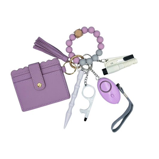 Cartera con cuentas de lavanda