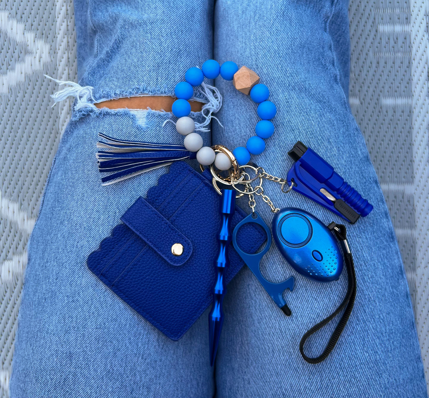 Royal Blue Beaded Wallet