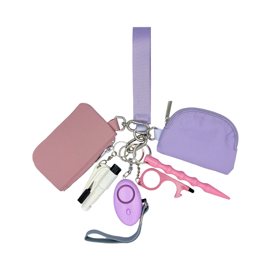 Dual Pouch in Pink + Lavender