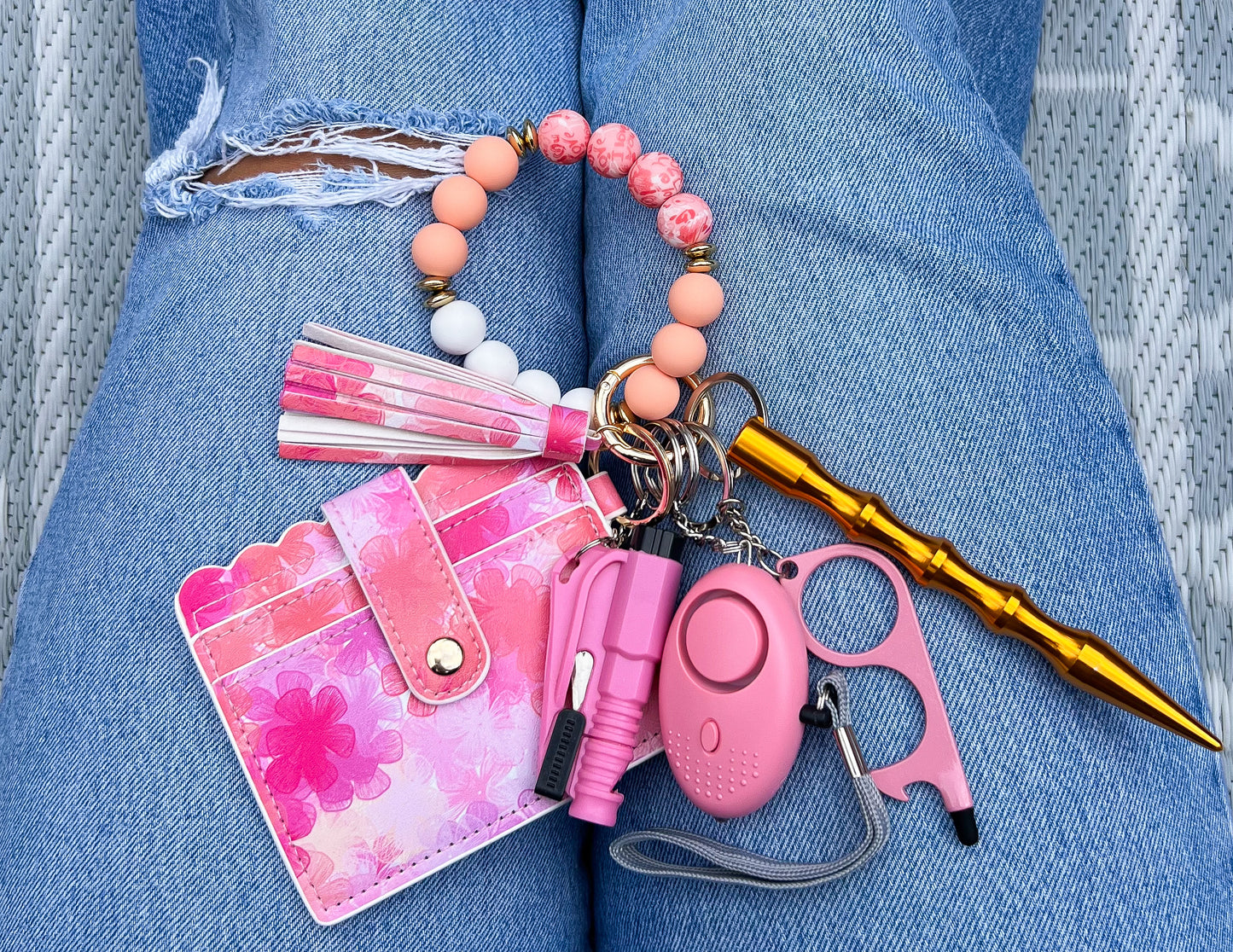 Sunset Florals Beaded Wallet