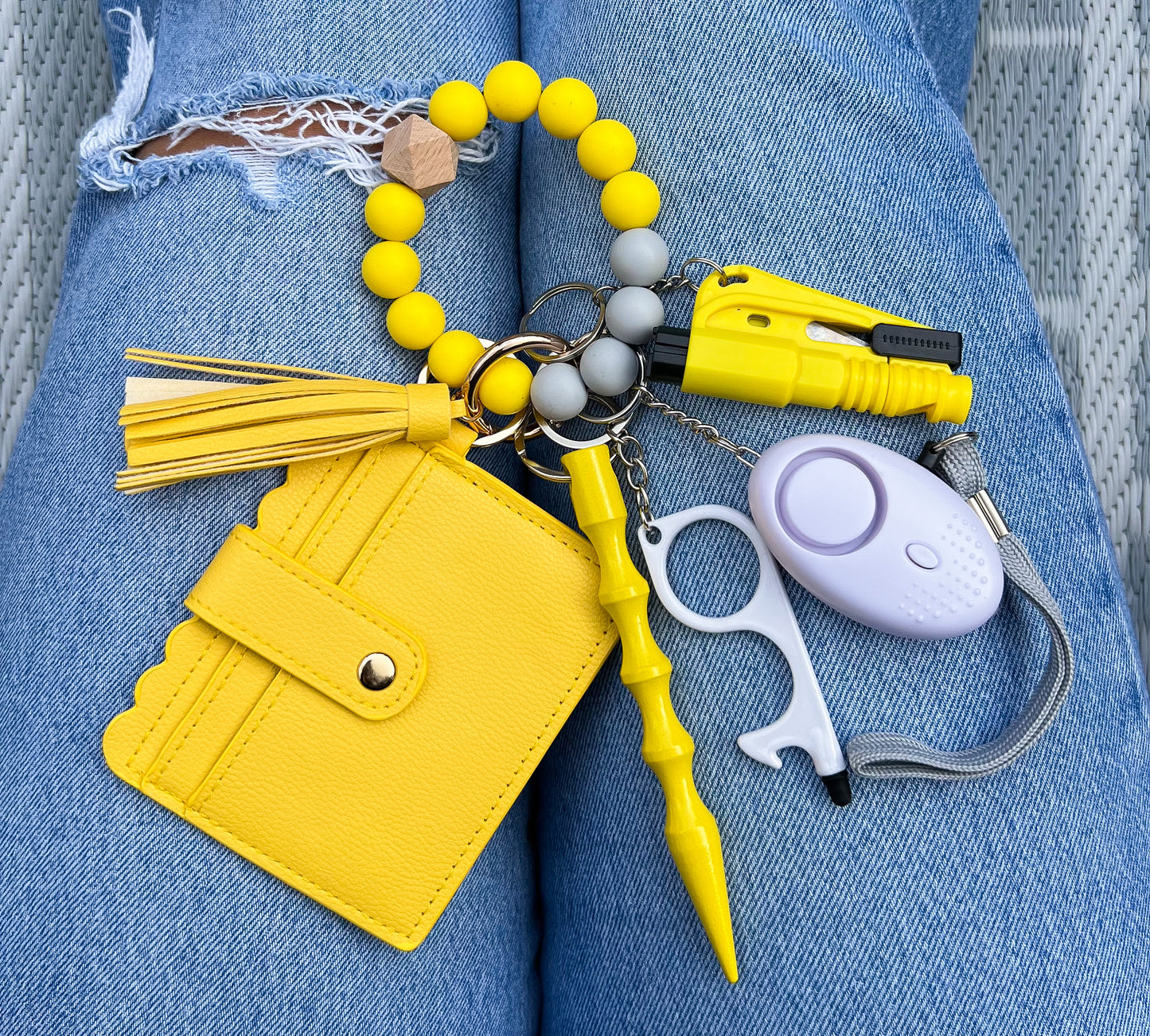 Lemon Yellow Beaded Wallet