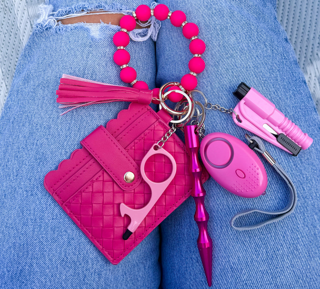 Hot Pink Beaded Wallet
