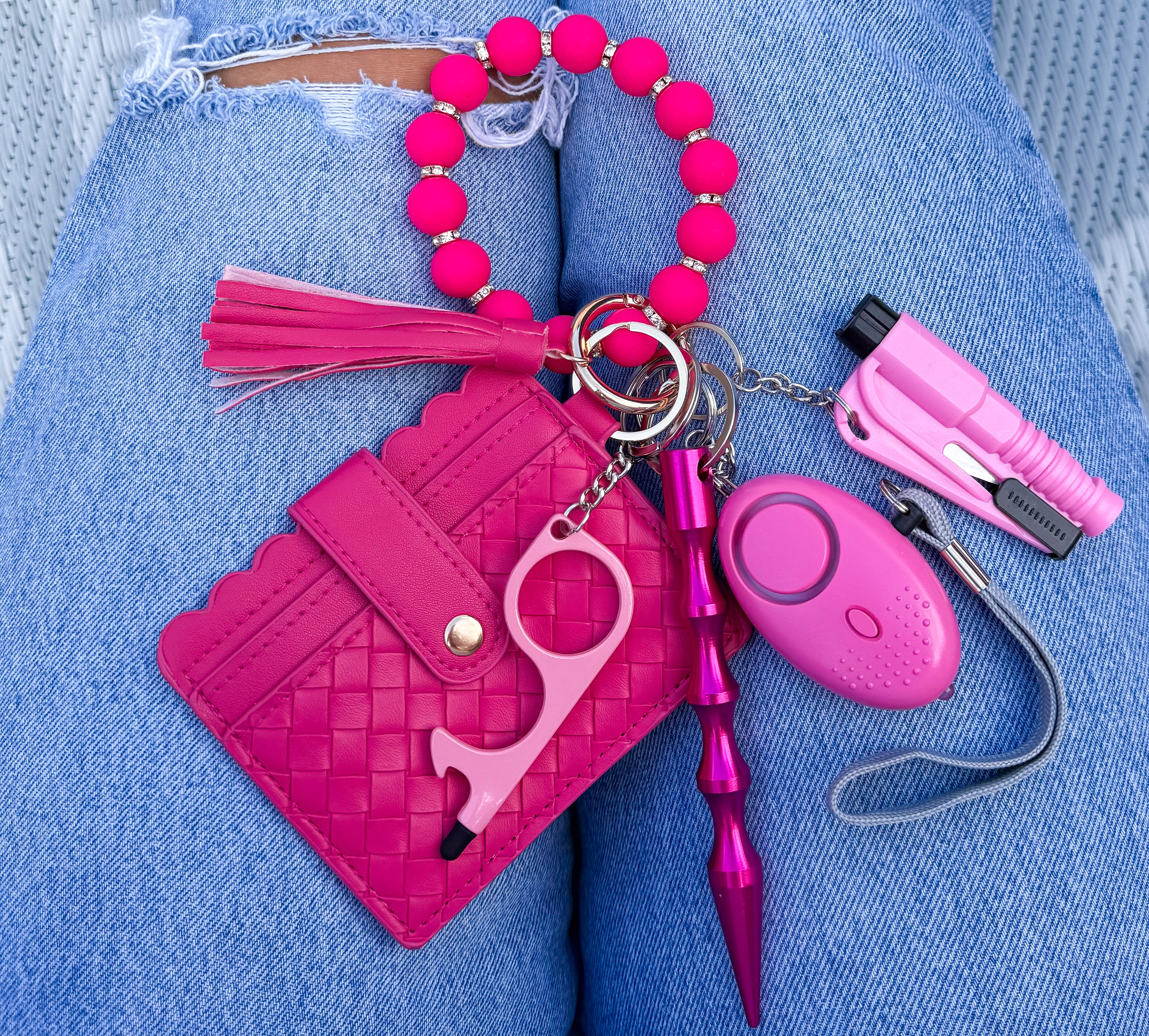 Hot Pink Beaded Wallet