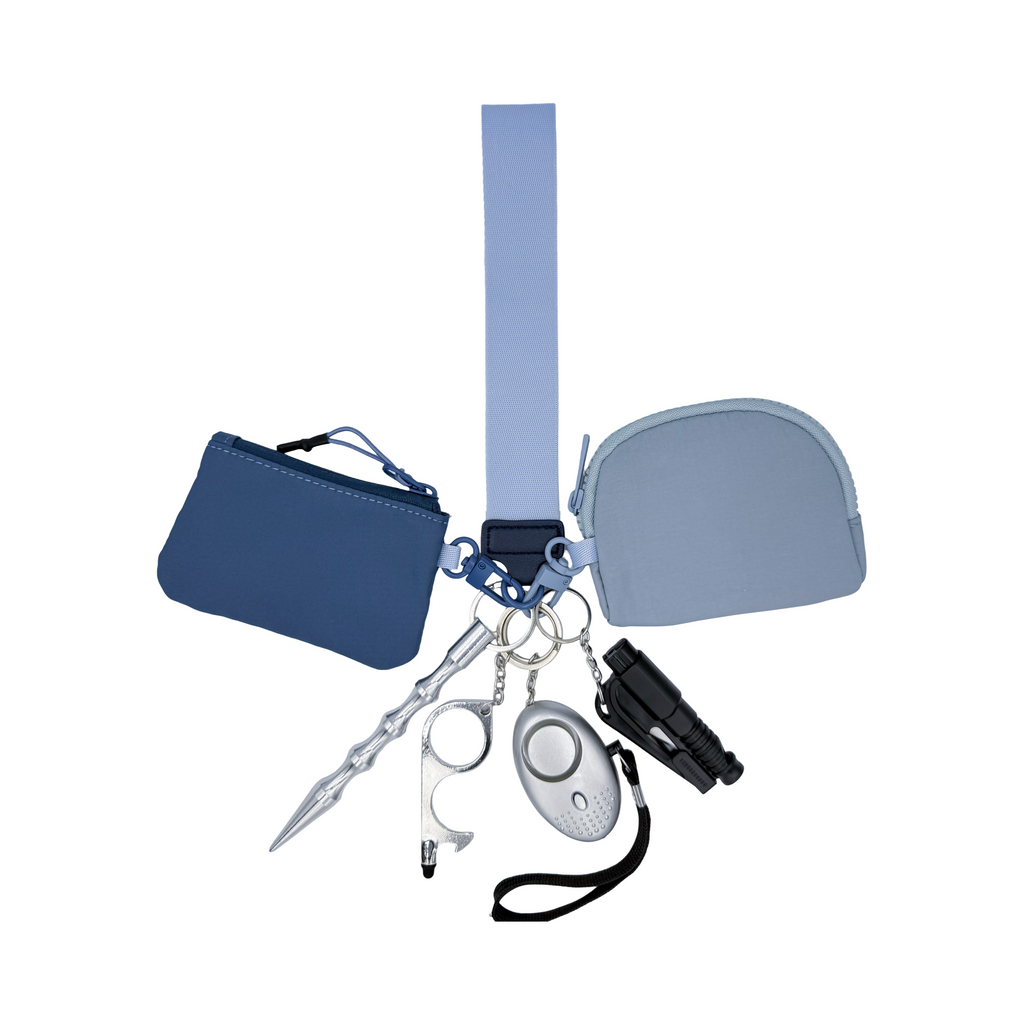 Dual Pouch in Navy & Steel Blue