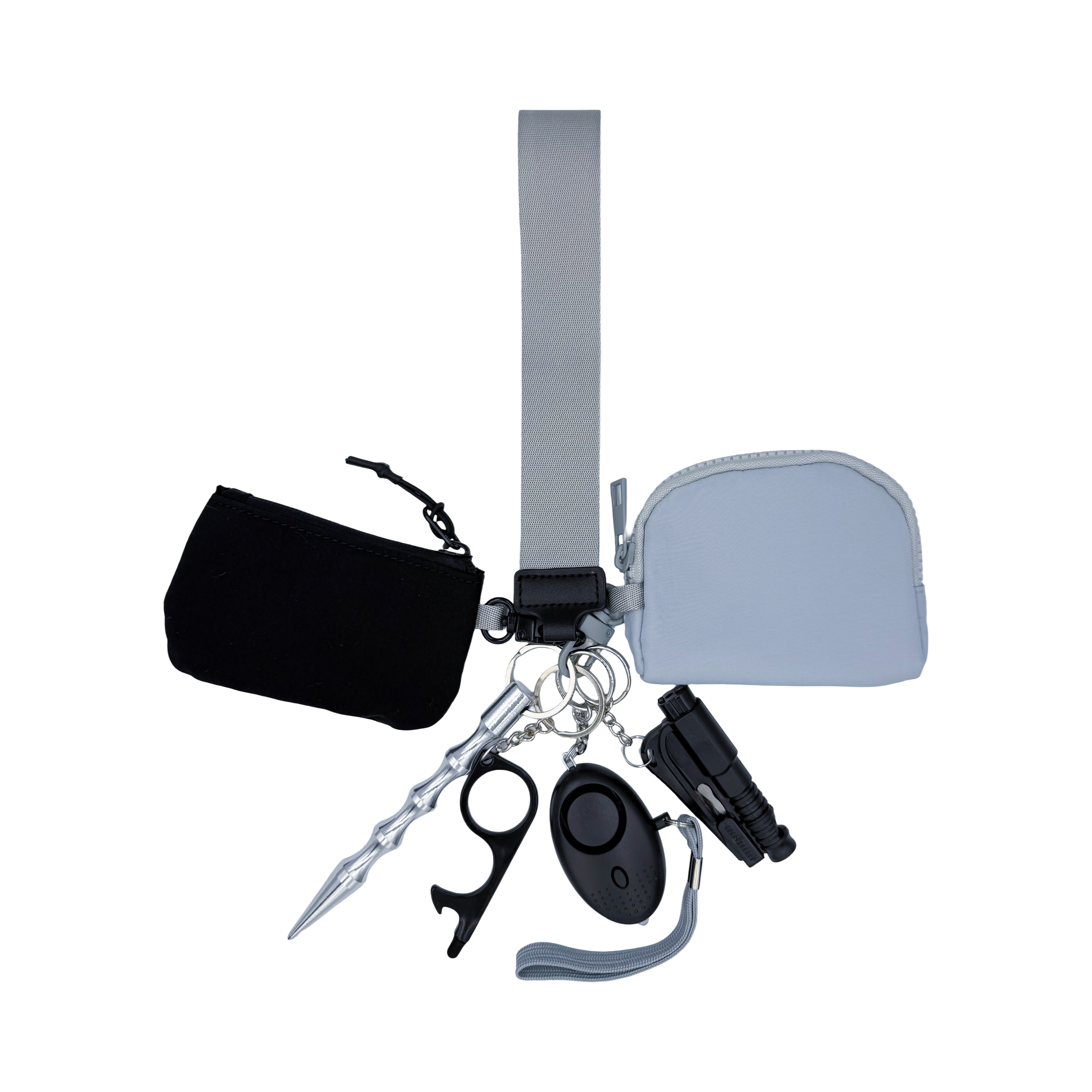 Dual Pouch in Black & Light Grey