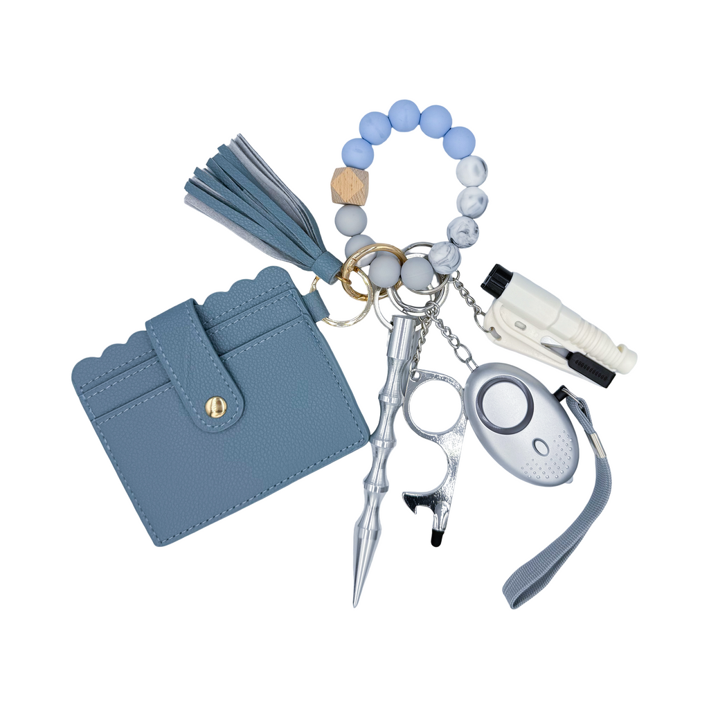 Cartera de cuentas de mezclilla azul