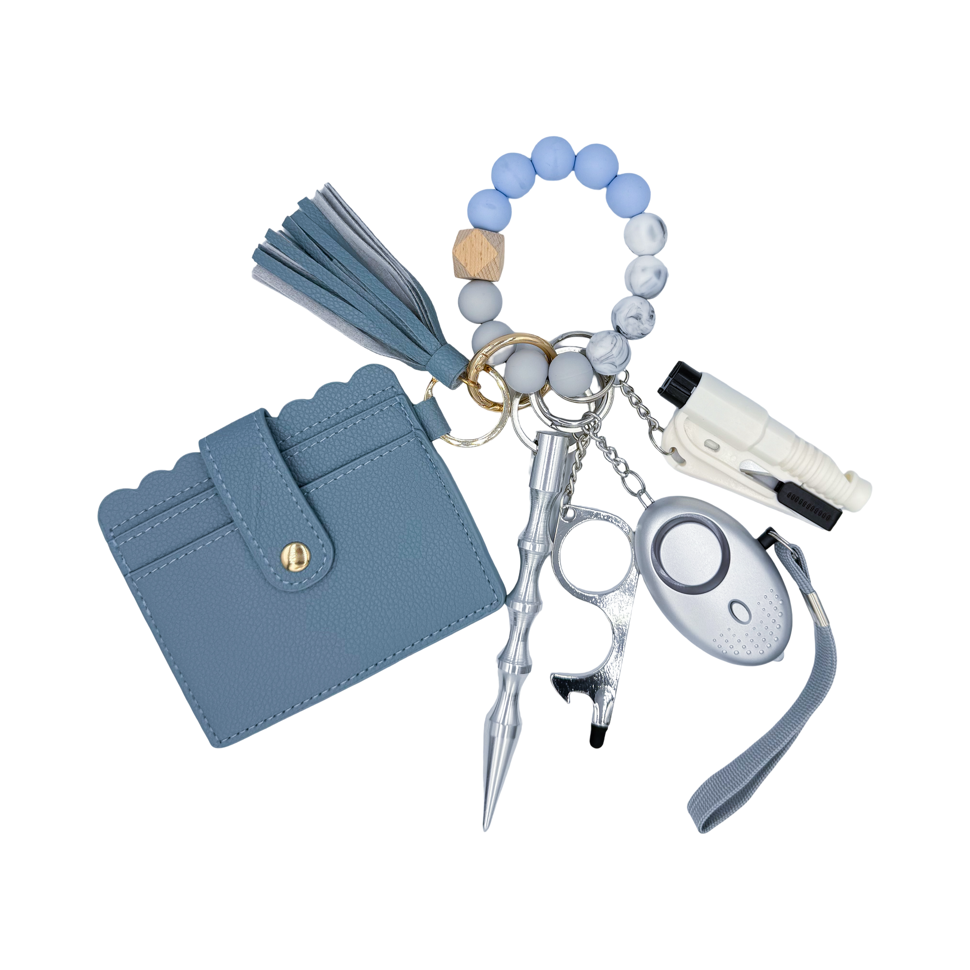 Blue Denim Beaded Wallet