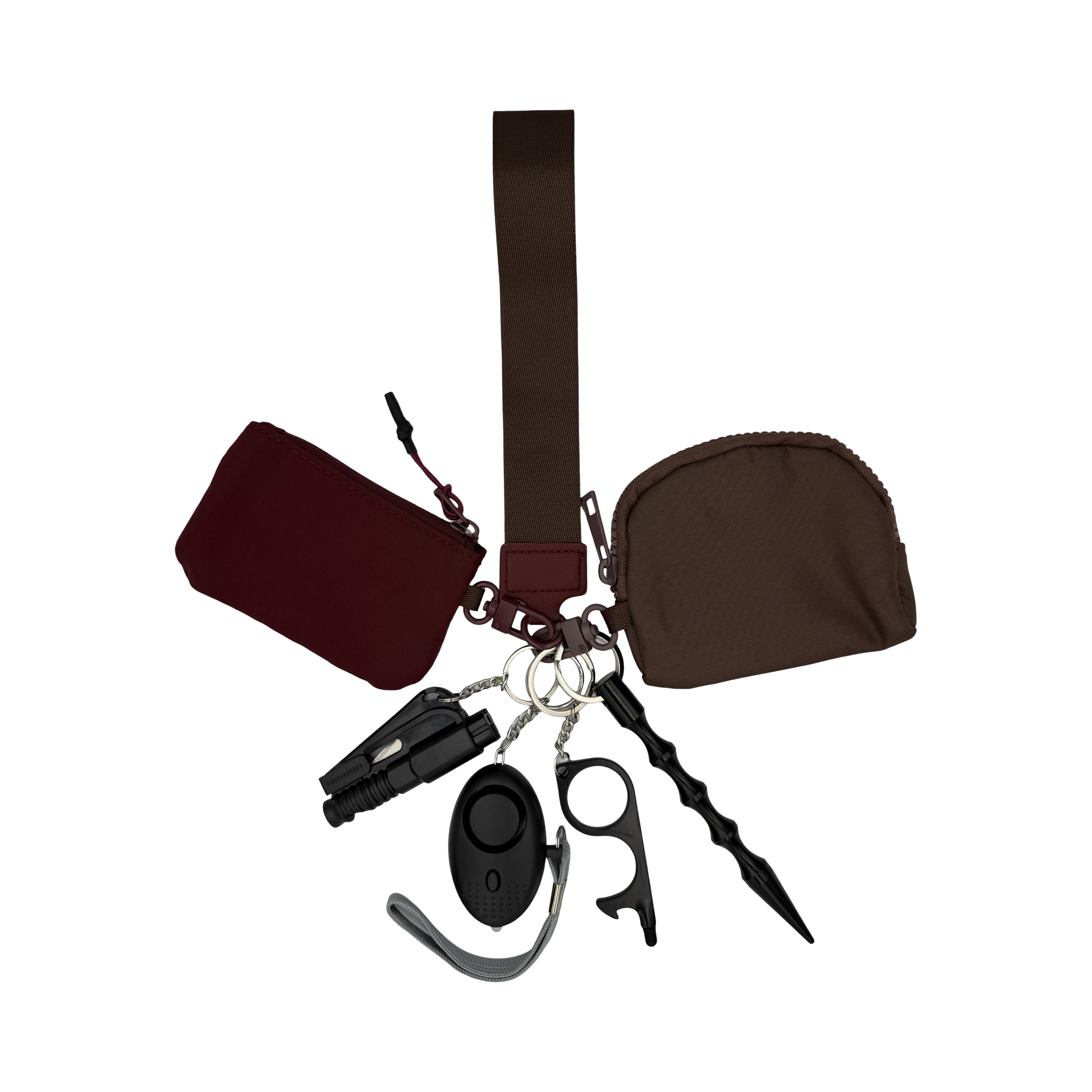 Dual Pouch in Burgundy & Chocolate